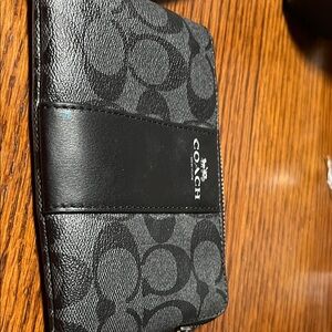 Coach Black and Gray Signature Wristlet